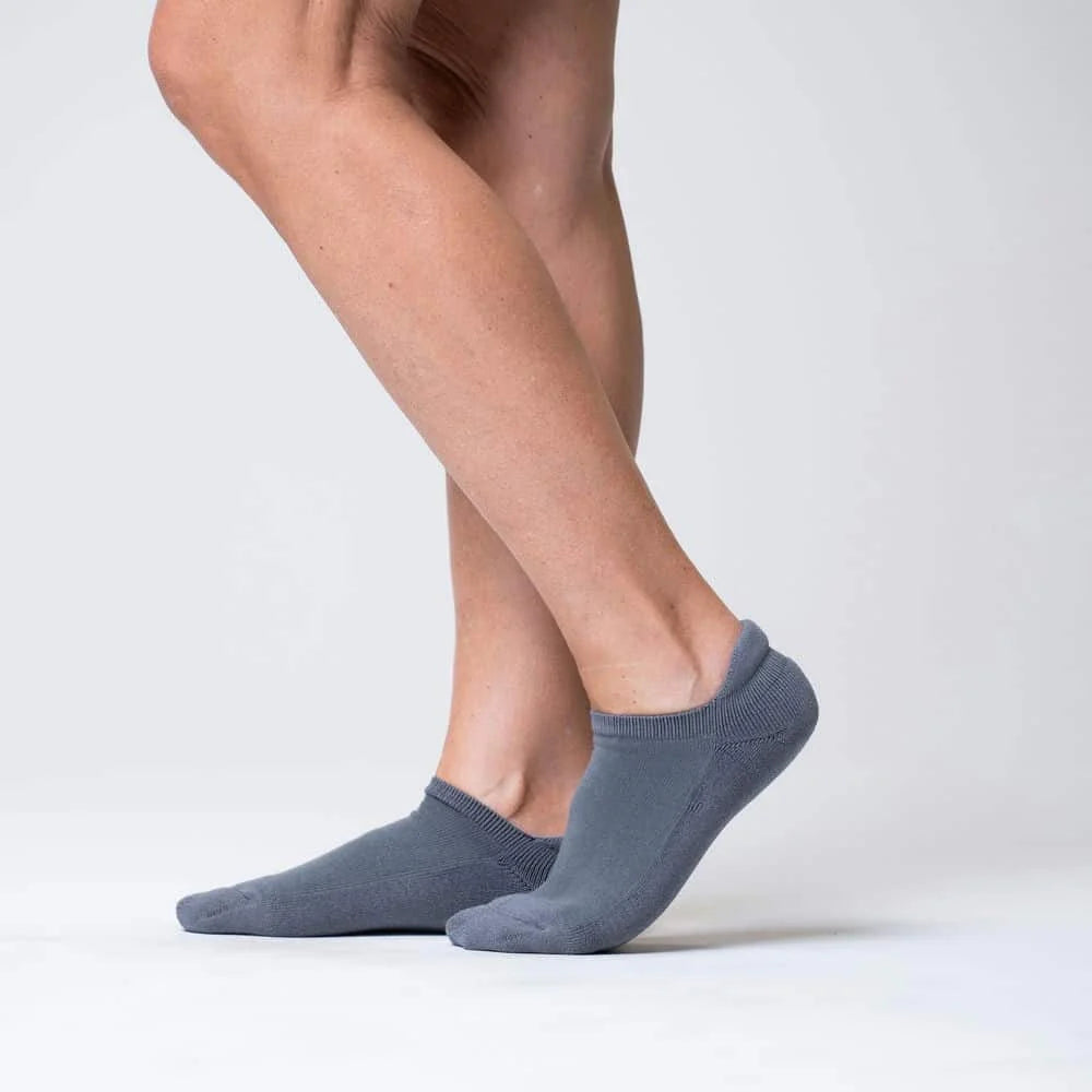 Padded Easy-Stretch Ankle Socks – Gray