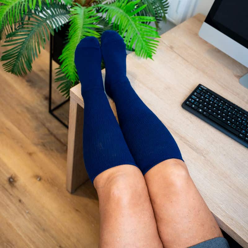 Padded Easy-Stretch Knee High Socks – Navy Blue