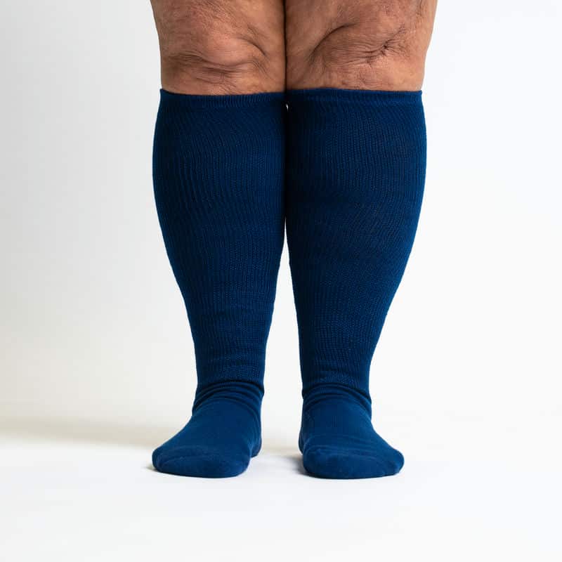Padded Easy-Stretch Knee High Socks – Navy Blue