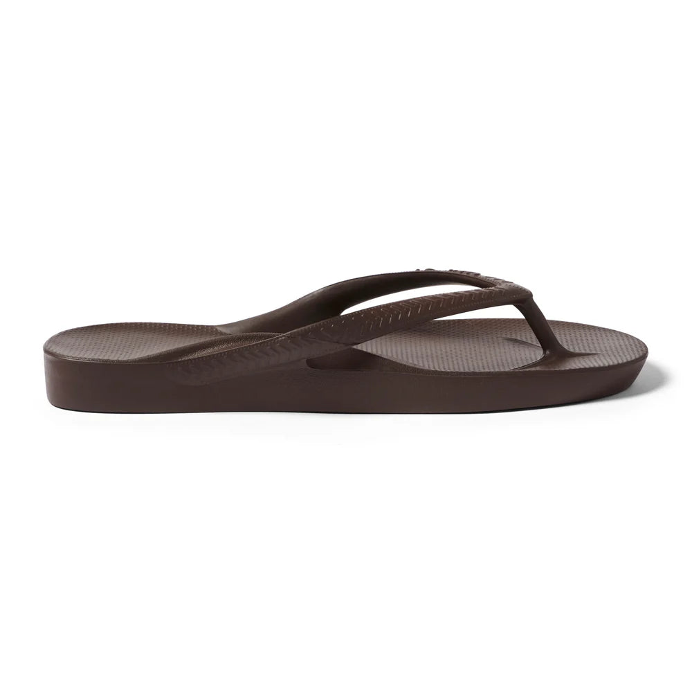 V-Strap Thong Sandals - Brown