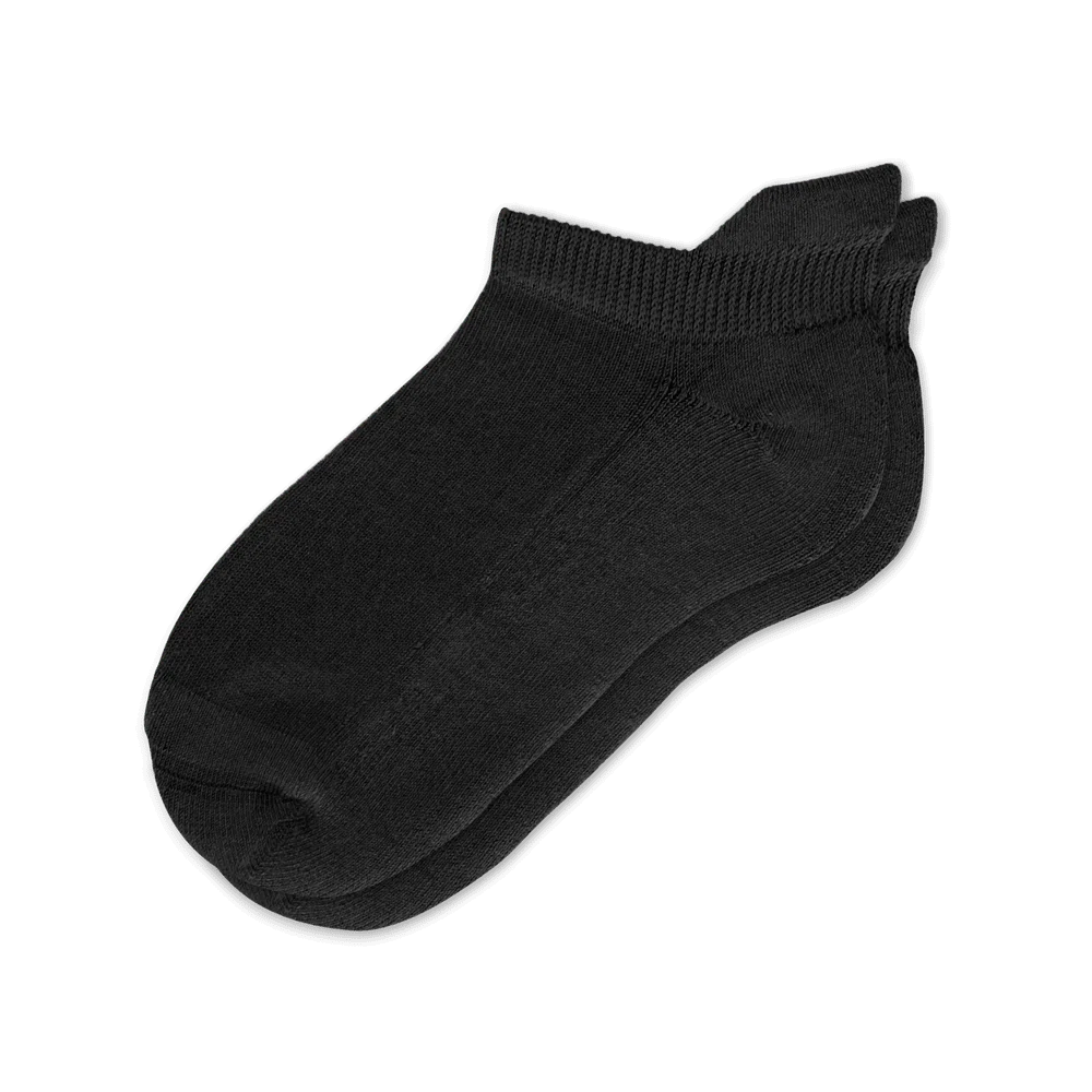Padded Easy-Stretch Ankle Socks – Black