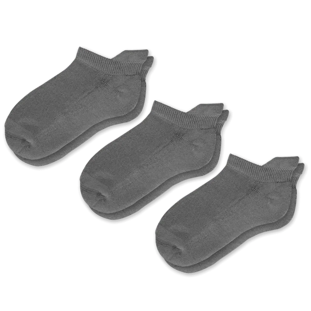 Padded Easy-Stretch Ankle Socks – Gray