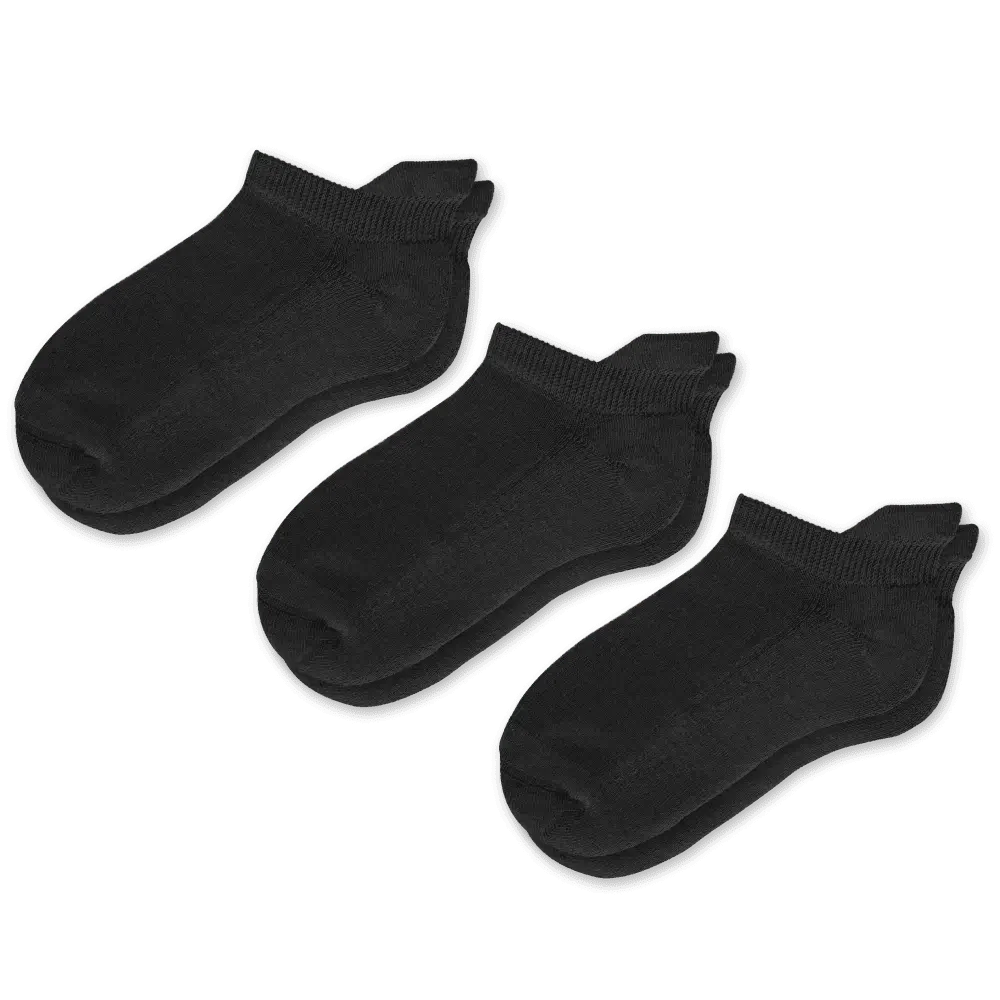 Padded Easy-Stretch Ankle Socks – Black