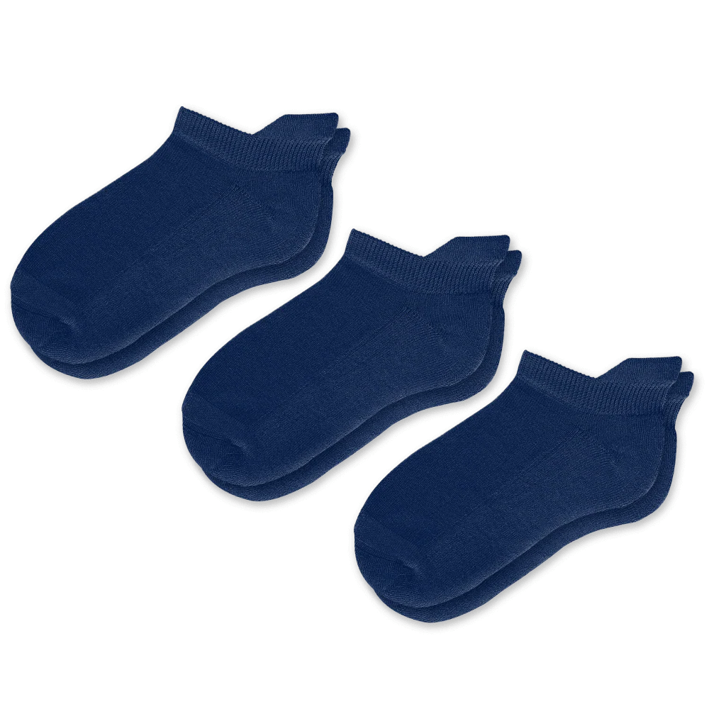 Padded Easy-Stretch Ankle Socks – Navy Blue
