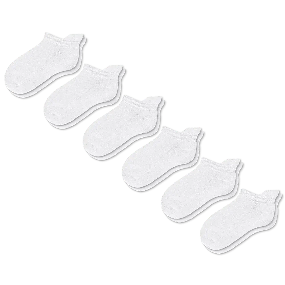 Padded Easy-Stretch Ankle Socks – White