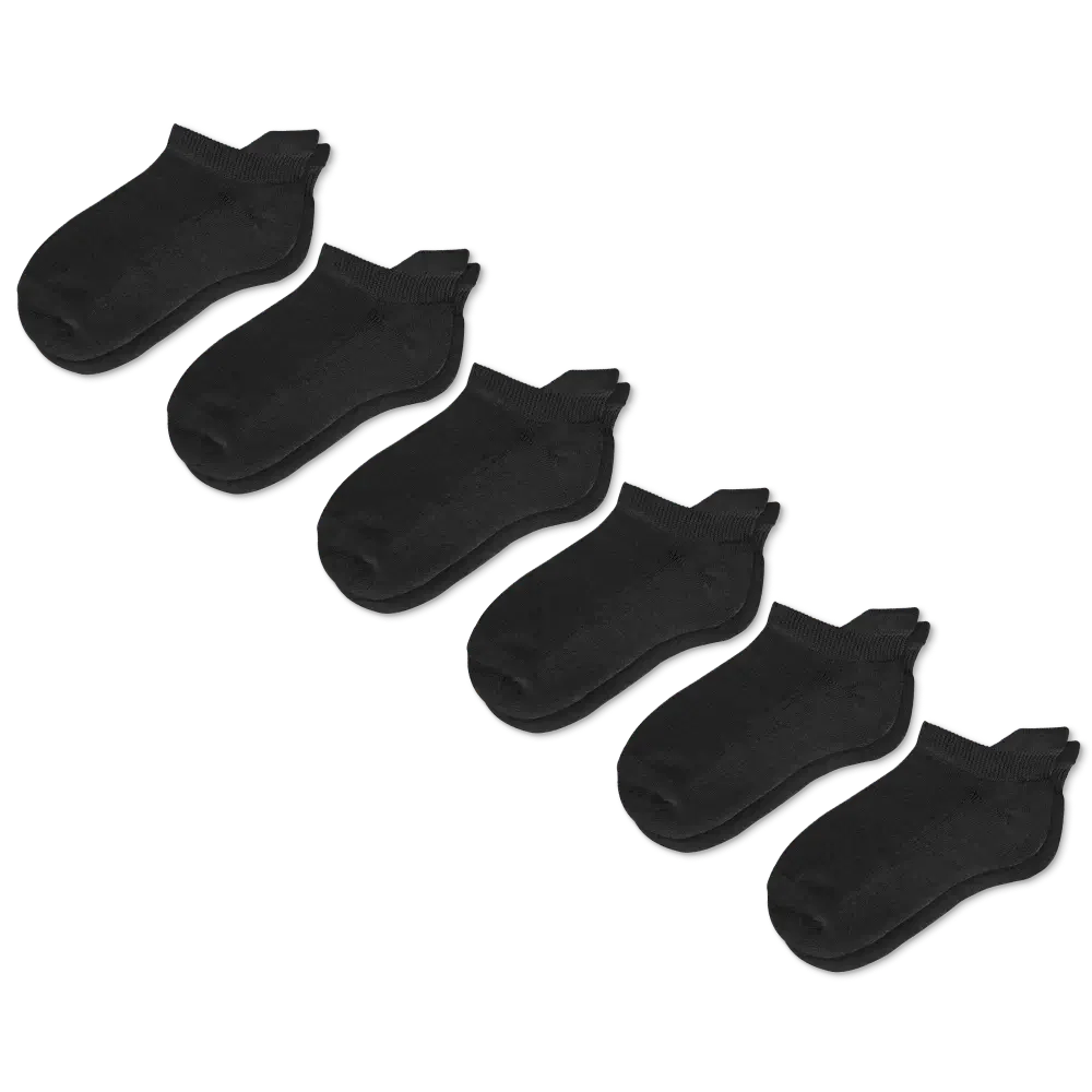 Padded Easy-Stretch Ankle Socks – Black
