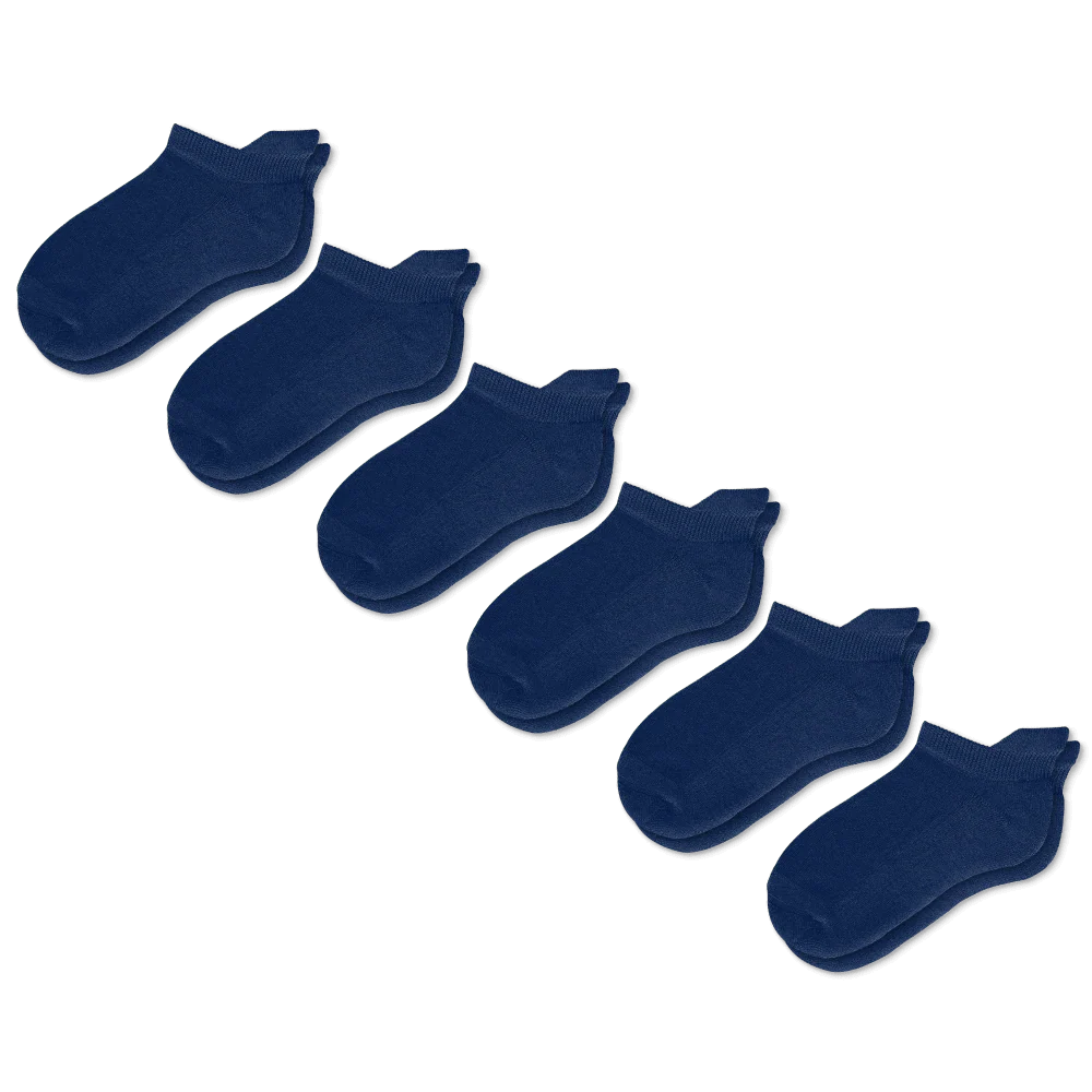 Padded Easy-Stretch Ankle Socks – Navy Blue