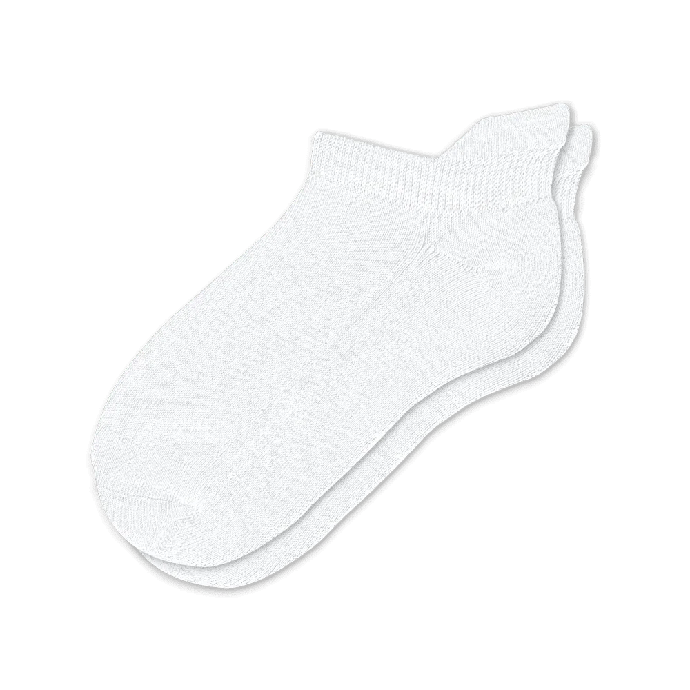 Padded Easy-Stretch Ankle Socks – White