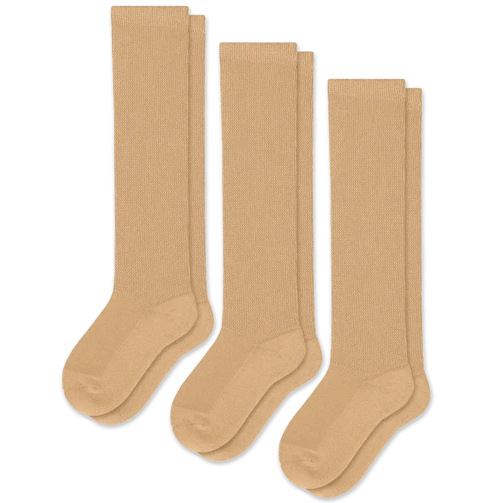 Padded Easy-Stretch Crew Socks – Tan