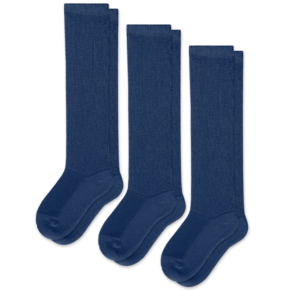 Padded Easy-Stretch Crew Socks – Navy Blue
