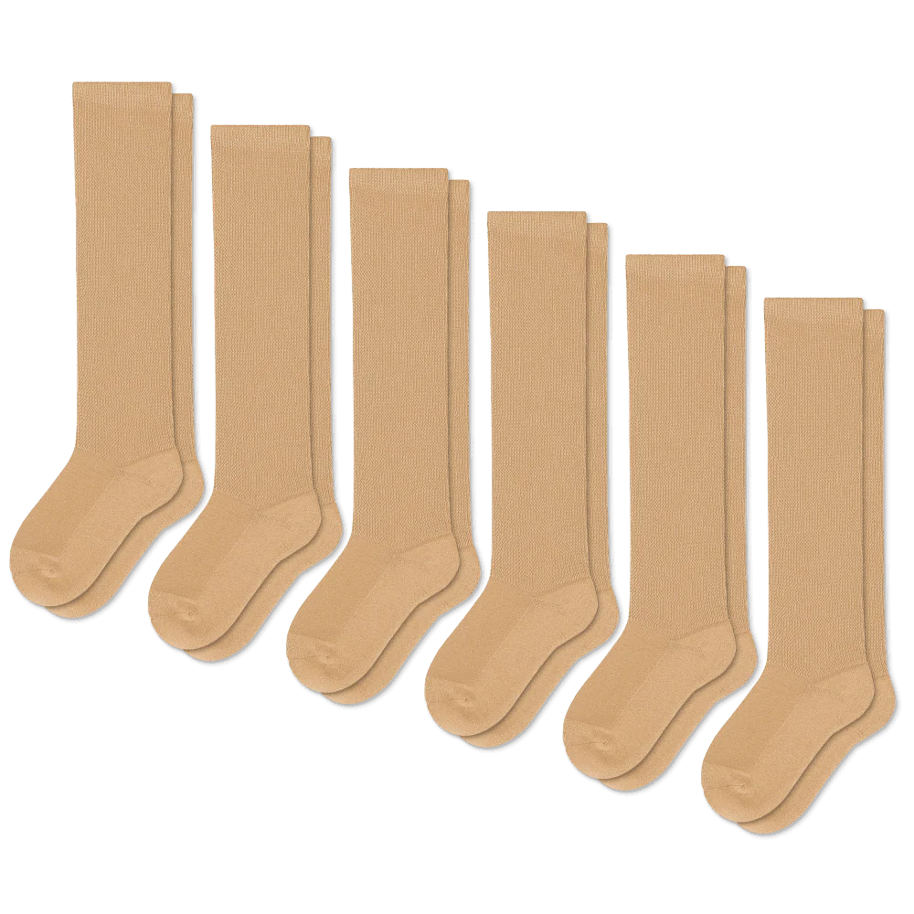 Padded Easy-Stretch Crew Socks – Tan