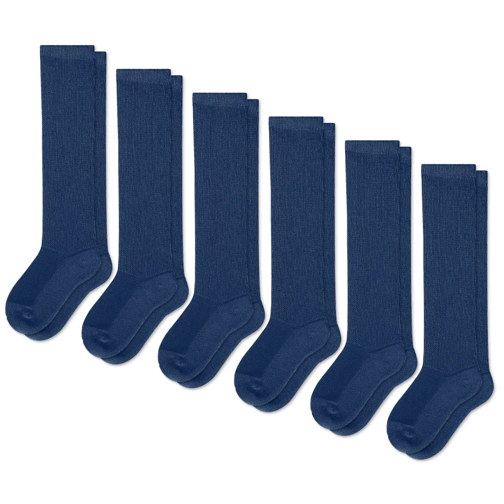 Padded Easy-Stretch Crew Socks – Navy Blue
