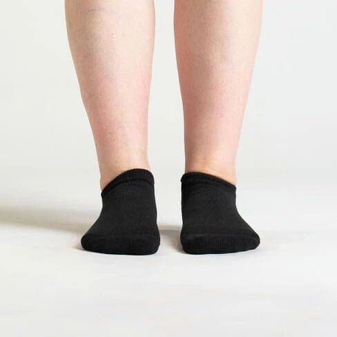 Padded Easy-Stretch Ankle Socks – Black