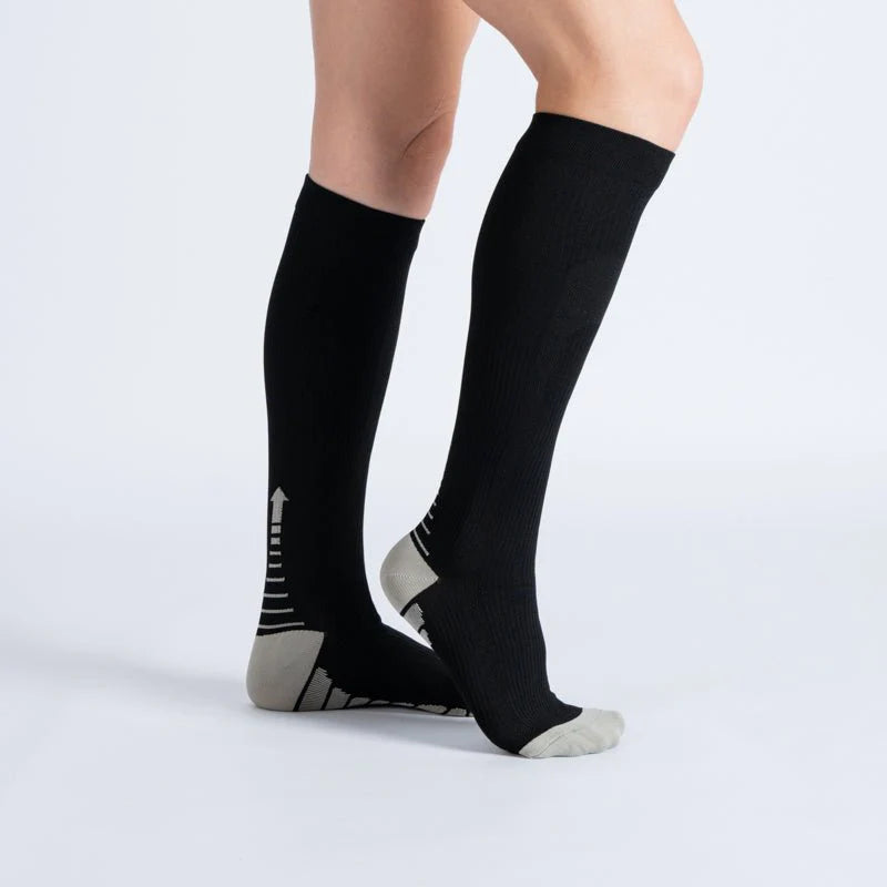 FlexRelief™ Compression Socks – Black White