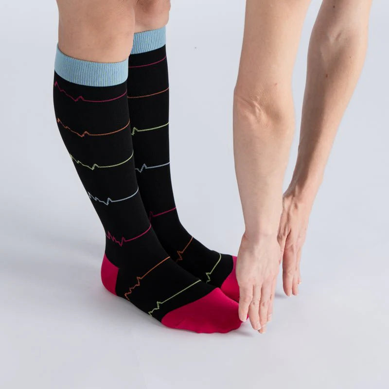 FlexRelief™ Compression Socks – Midnight Pink Pulse
