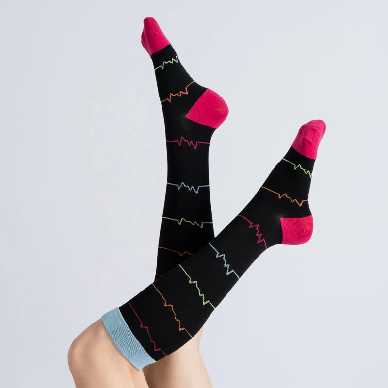 FlexRelief™ Compression Socks – Midnight Pink Pulse