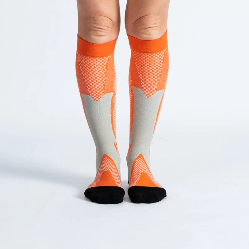 FlexRelief™ Compression Socks – Royal Orange Black