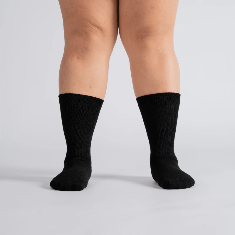 Padded Easy-Stretch Crew Socks – Black
