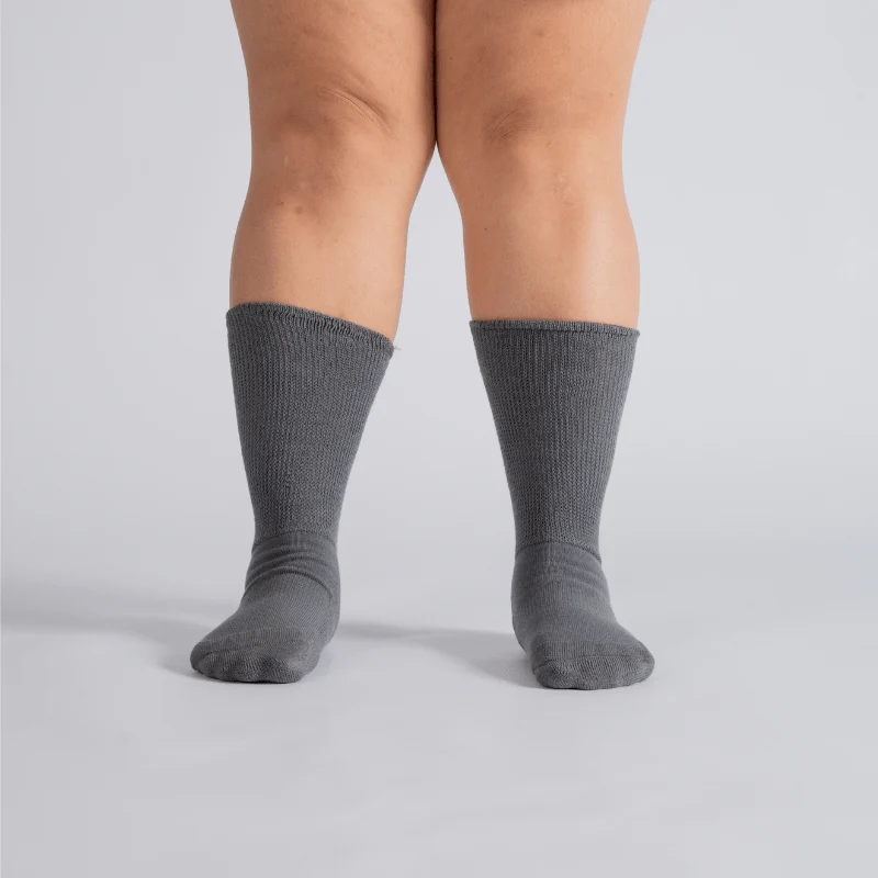 Padded Easy-Stretch Crew Socks – Gray