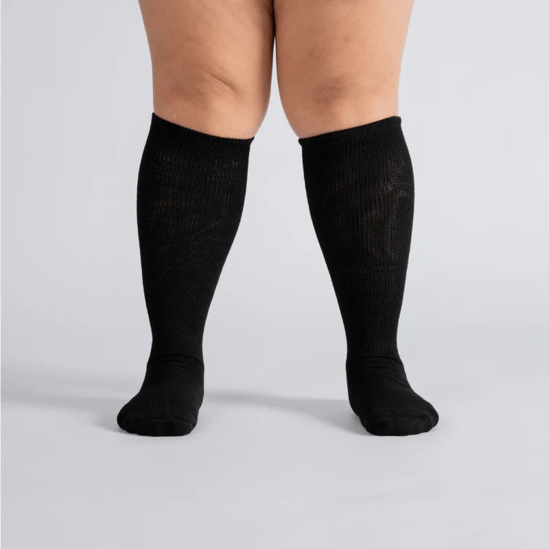 Padded Easy-Stretch Knee High Socks – Black