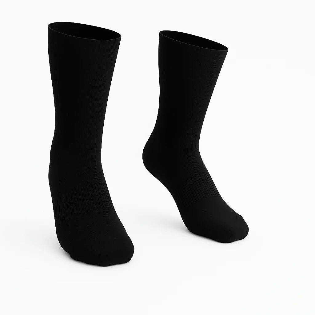 Padded Easy-Stretch Crew Socks – Black