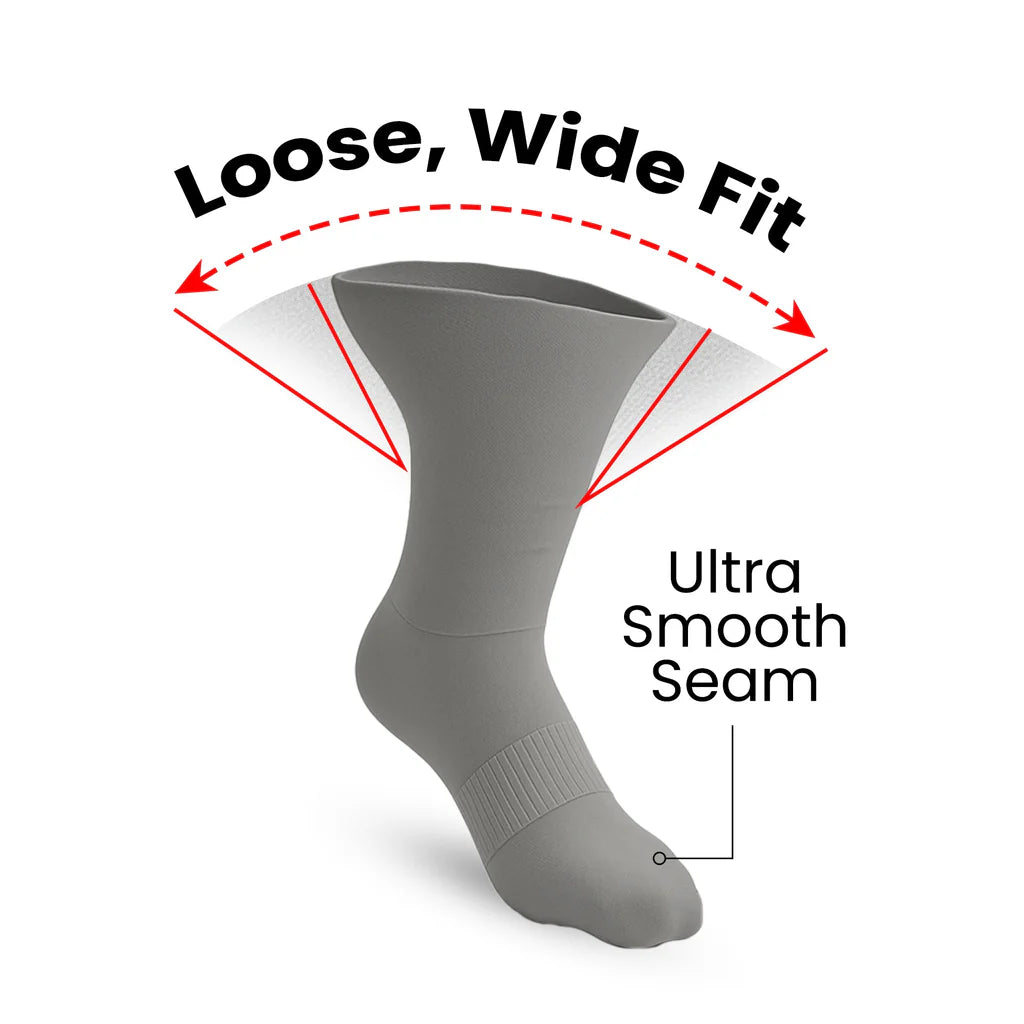 Padded Easy-Stretch Crew Socks – Gray