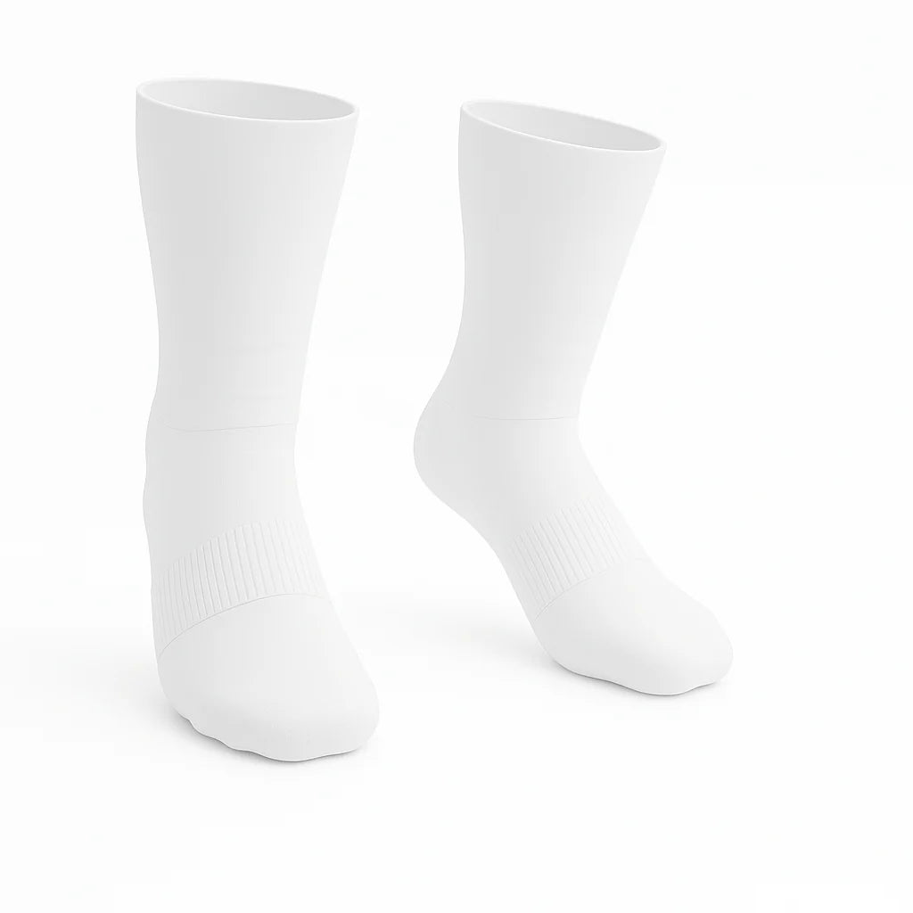 Padded Easy-Stretch Crew Socks – White