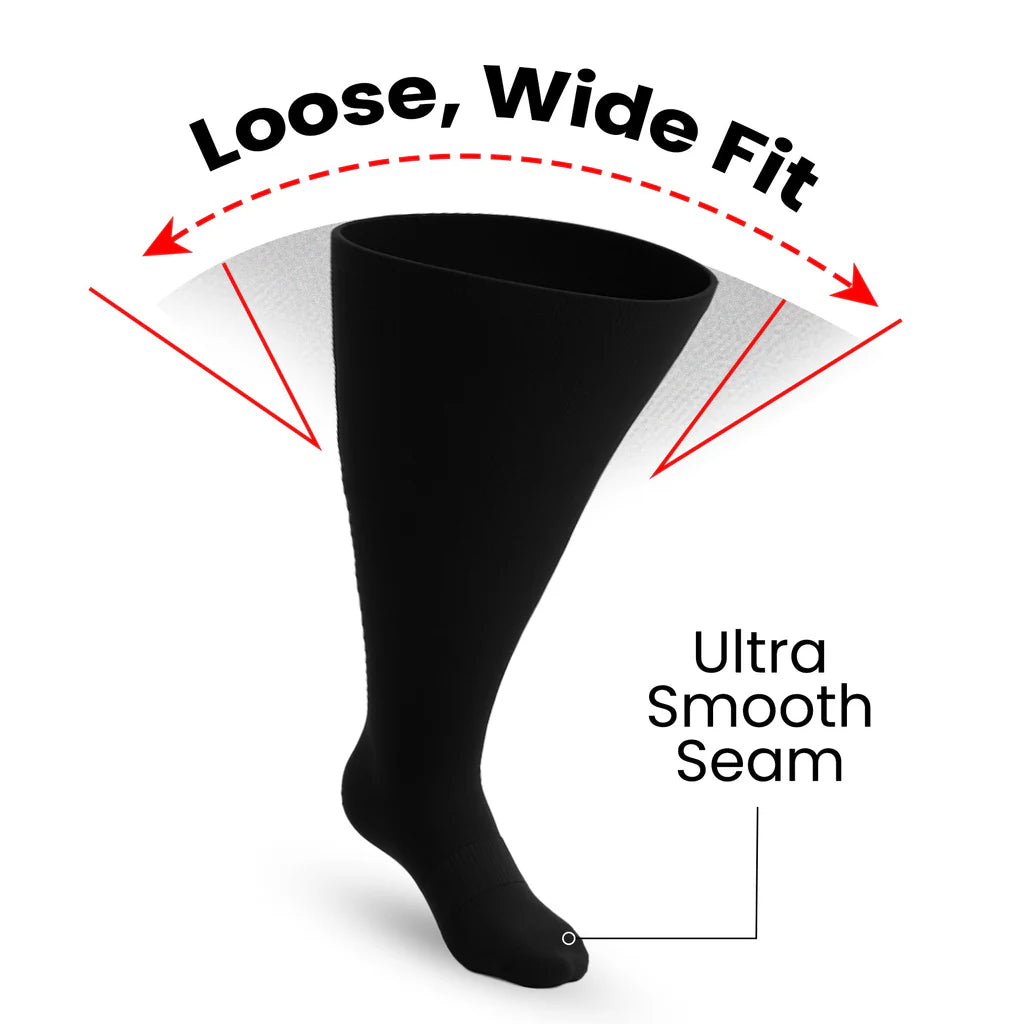 Padded Easy-Stretch Knee High Socks – Black