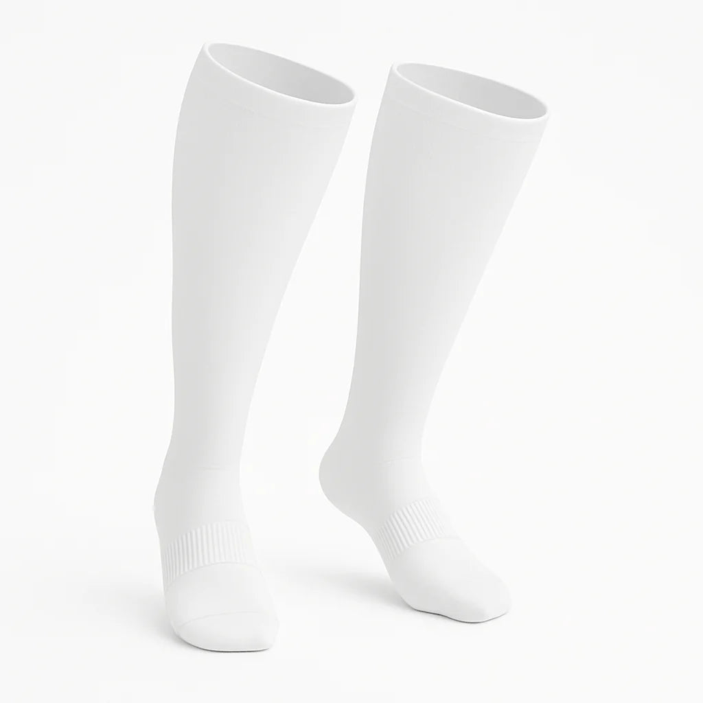 Padded Easy-Stretch Knee High Socks – White