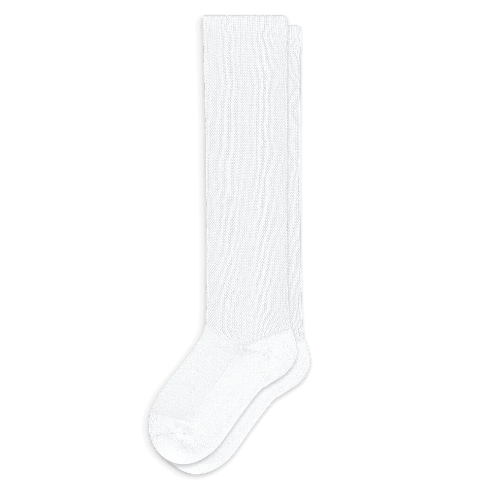 Padded Easy-Stretch Crew Socks – White