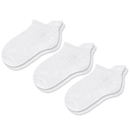 Padded Easy-Stretch Ankle Socks – White