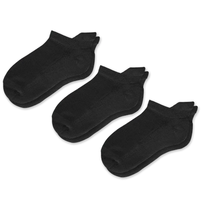 Padded Easy-Stretch Ankle Socks – Black