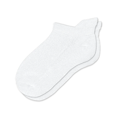 Padded Easy-Stretch Ankle Socks – White