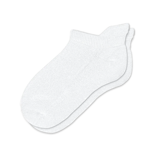 Padded Easy-Stretch Ankle Socks – White