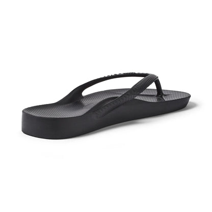V-Strap Thong Sandals - Black
