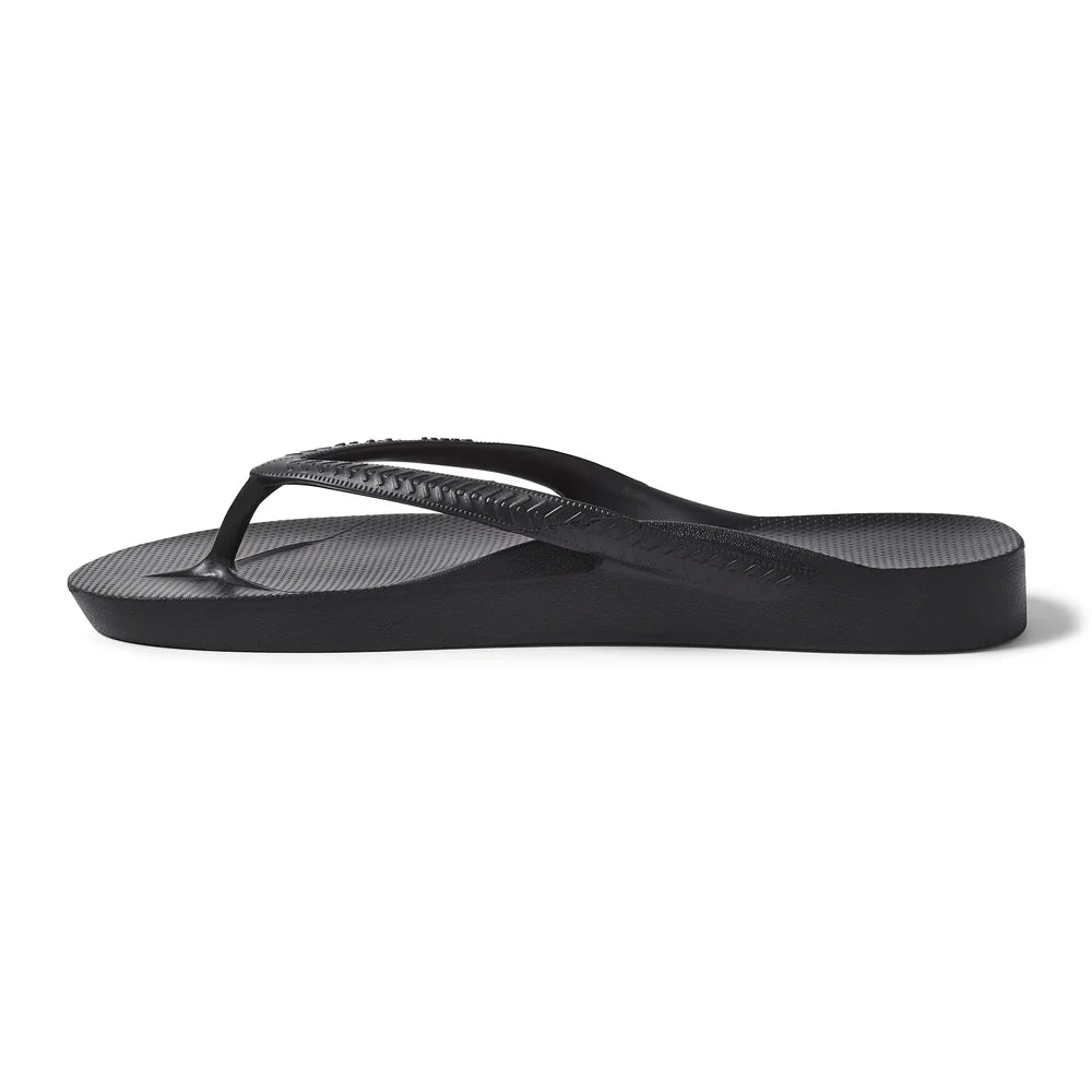 V-Strap Thong Sandals - Black
