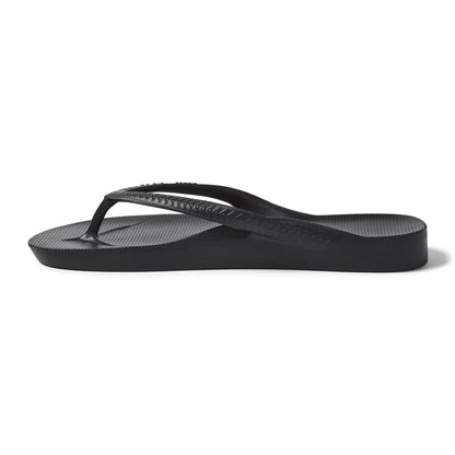 V-Strap Thong Sandals - Black