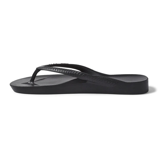 V-Strap Thong Sandals - Black
