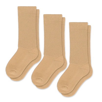 Padded Easy-Stretch Crew Socks – Tan