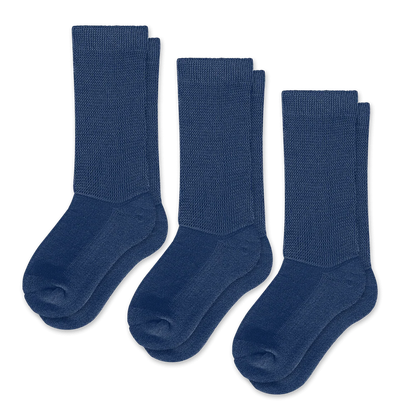 Padded Easy-Stretch Crew Socks – Navy Blue