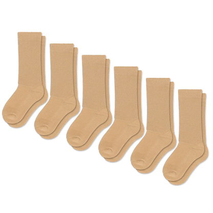 Padded Easy-Stretch Crew Socks – Tan