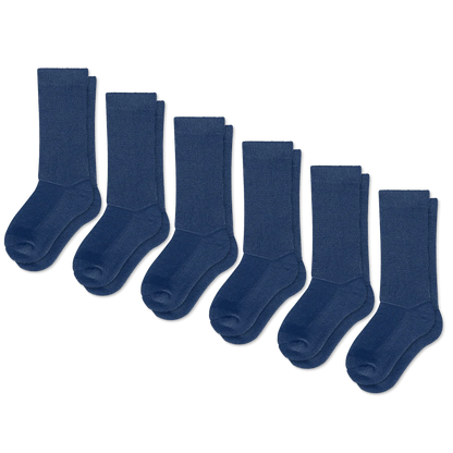 Padded Easy-Stretch Crew Socks – Navy Blue
