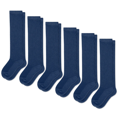 Padded Easy-Stretch Knee High Socks – Navy Blue