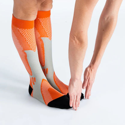 FlexRelief™ Compression Socks – Royal Orange Black
