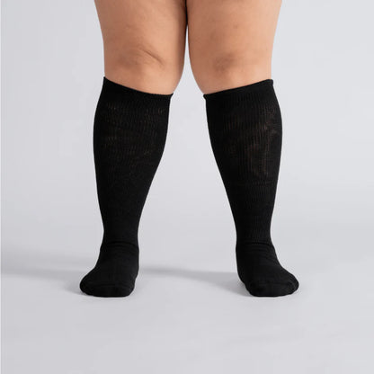 Padded Easy-Stretch Knee High Socks – Black