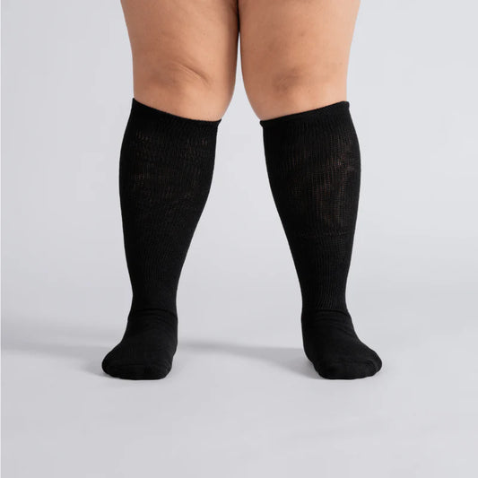 Padded Easy-Stretch Knee High Socks – Black