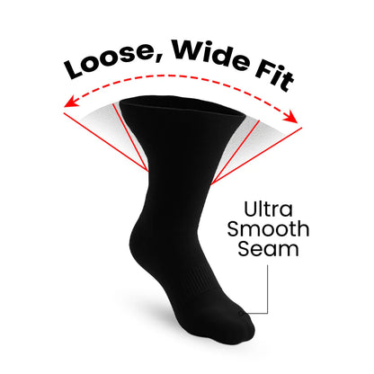 Padded Easy-Stretch Crew Socks – Black