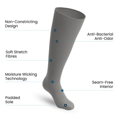 Padded Easy-Stretch Knee High Socks – Gray