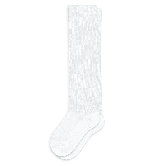Padded Easy-Stretch Knee High Socks – White
